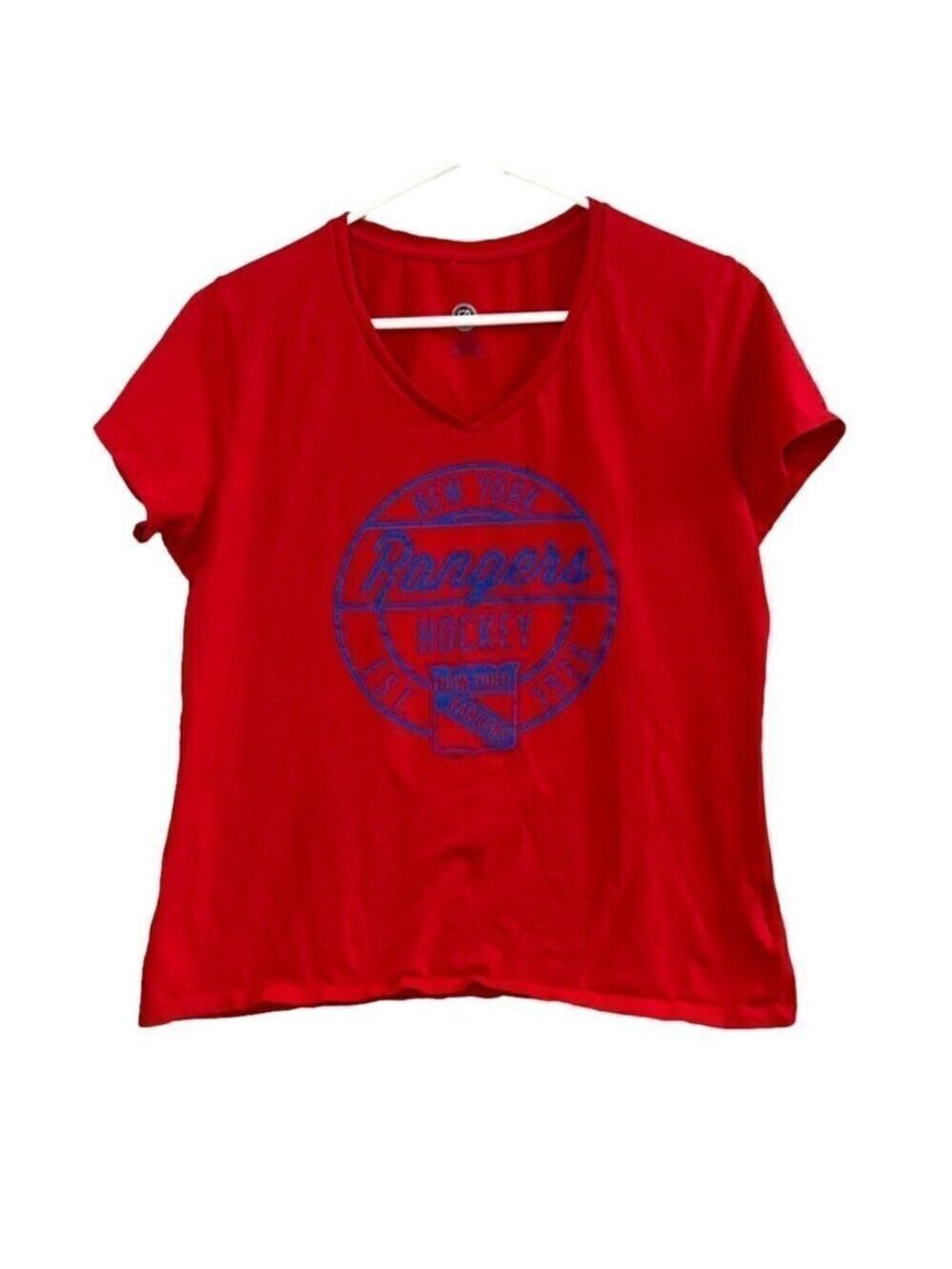 Women's NHL New York Rangers Hockey Short Sleeve T shirt.  Size L